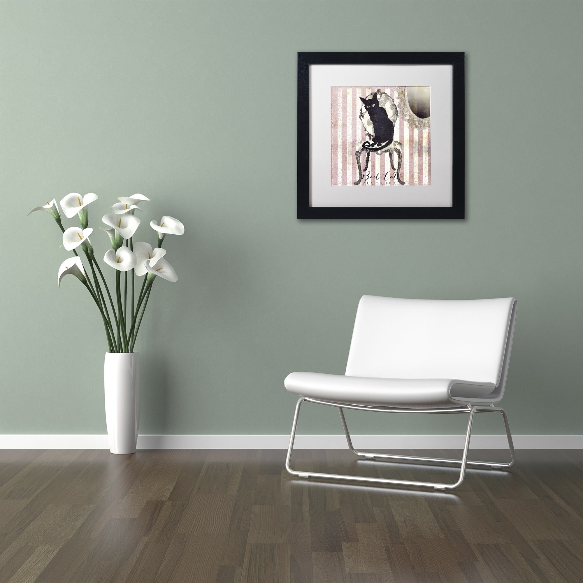 Trademark Fine Art "Bad Cat I" Canvas Art by Color Bakery White Matte, Black Frame