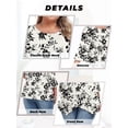 thumbnail image 6 of Gleelist Plus Size Tops For Womens Ruffled Hem Crew Neck T-Shirts Casual Flowy Blouses 3/4 Ruffle Sleeve XL-5XL, 6 of 8