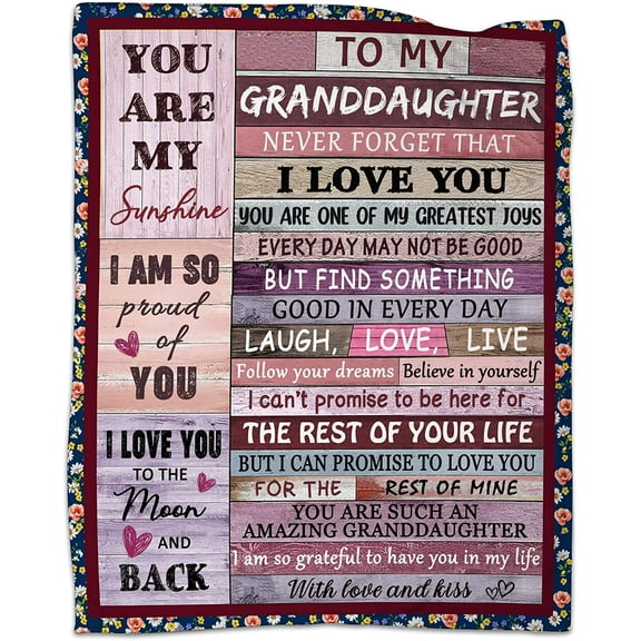 to Granddaughter Gifts Throw Blanket Granddaughter Blankets from Grandma Granddaughter Gifts from Grandpa Birthday Gifts from Grandparents 50"x60"