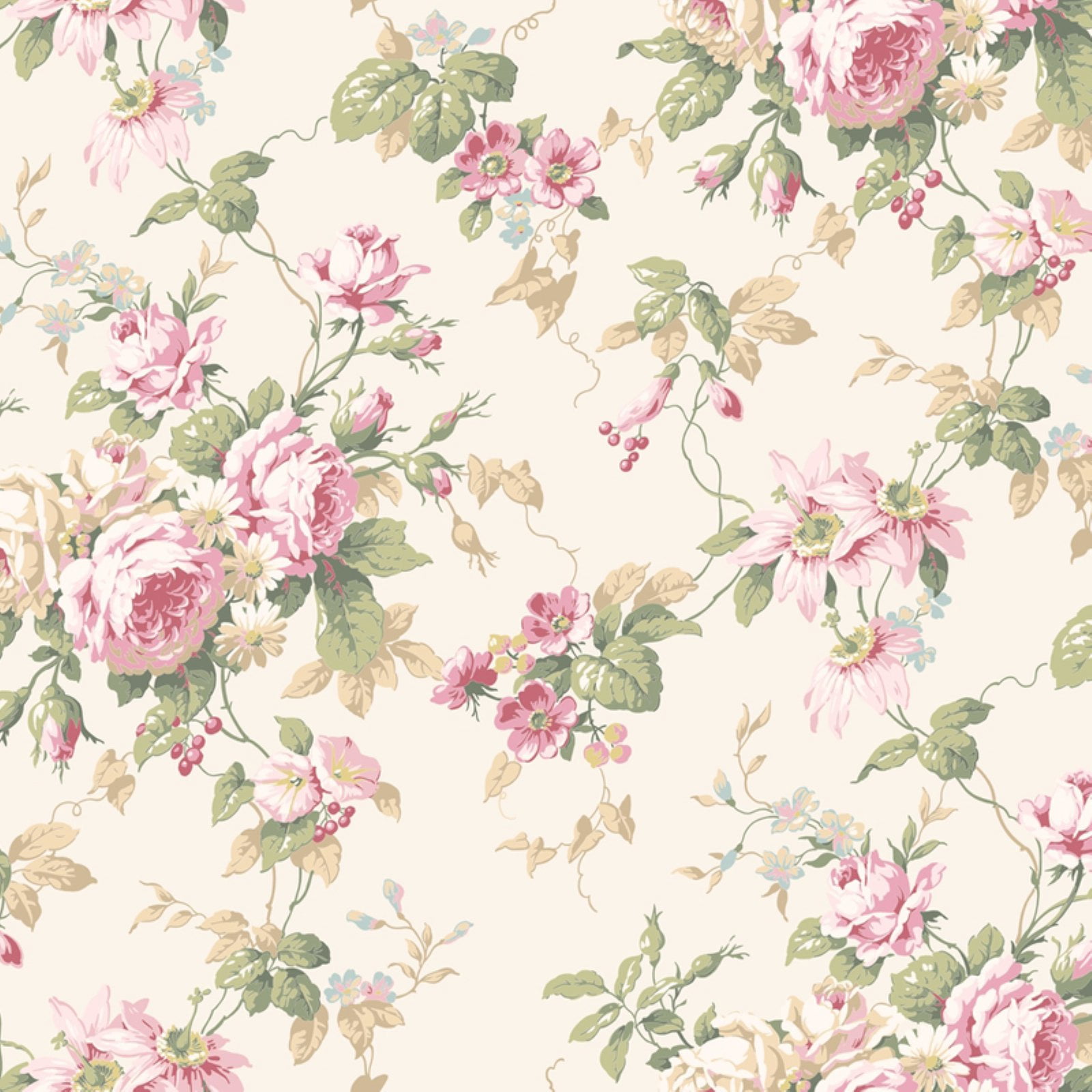 Manhattan Comfort Sebastian Rose Floral Trail Wallpaper