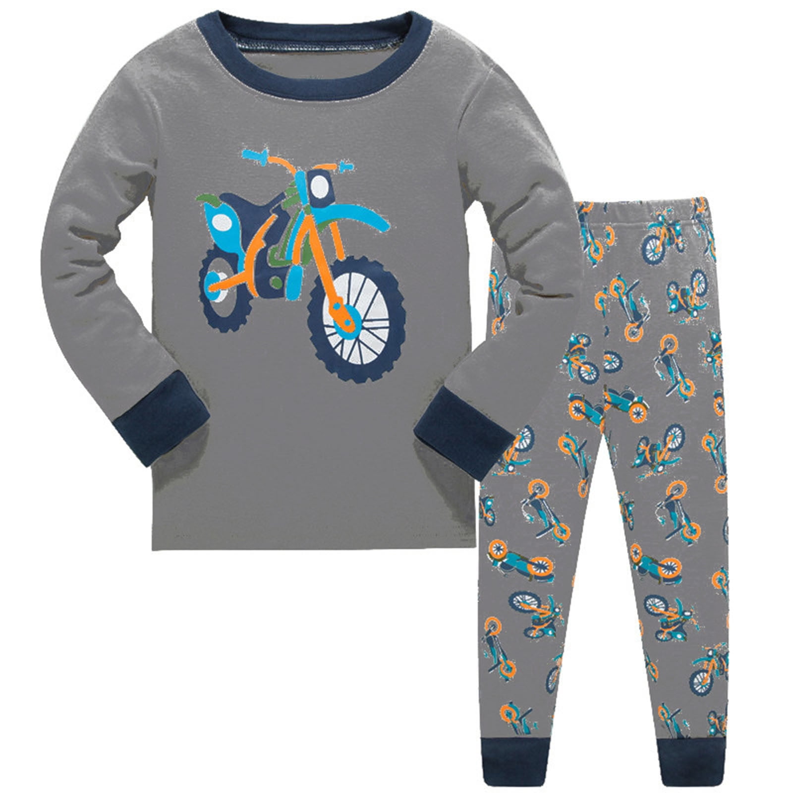 Nechology Big Kid Boys Clothes Toddler Boy Outfits Toddler Kids Boys Pajamas Bike Cotton Kids 2 Piecee Pj s Long Sleeve Sleepwear Clothes Set Kid Clot