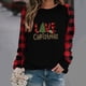 thumbnail image 1 of Pntutb blusa de otoño de manga larga con cuello redondo y costura navideña a cuadros holgada para mujer Pntutb Pntutb-3775, 1 of 6