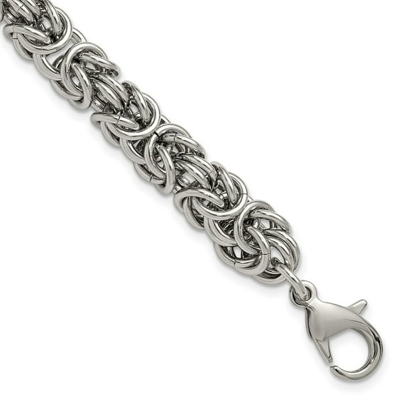 Auriga Fine Jewelry Stainless Steel Polished 8mm 8.5 inch Fancy Link Men's Bracelet