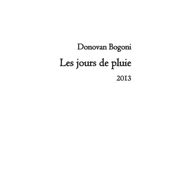 Les jours de pluie, (Paperback)
