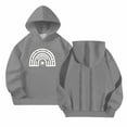 thumbnail image 4 of Spazoro Girls Hooded Sweatshirts, Long Sleeve Fashion Soft & Comfy Cute Print Fall Winter Tops for Girls Gray Size 5 T, 4 of 6