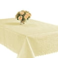 thumbnail image 1 of EcoSol Designs - Microfiber Damask Waterproof Stain Resistant Tablecloth, Wrinkle-Free Oval or Rectangular, Versatile and Functional Dining Tablecloth, Ecru, Swirls Design, 60 x 102 inches, 1 of 4