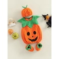 thumbnail image 3 of Franhais Baby Boy's Girl's Romper Set, Round Neck  Pumpkin Shaped Romper + Hat + A Pair of Shoes, 3 of 8