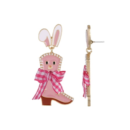 Way to Celebrate Easter Western Bunny Boot Earrings
