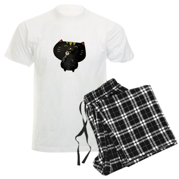 CafePress - Black Sushi Cat Pajamas - Men's Light Loose Fit Cotton Pajama Set