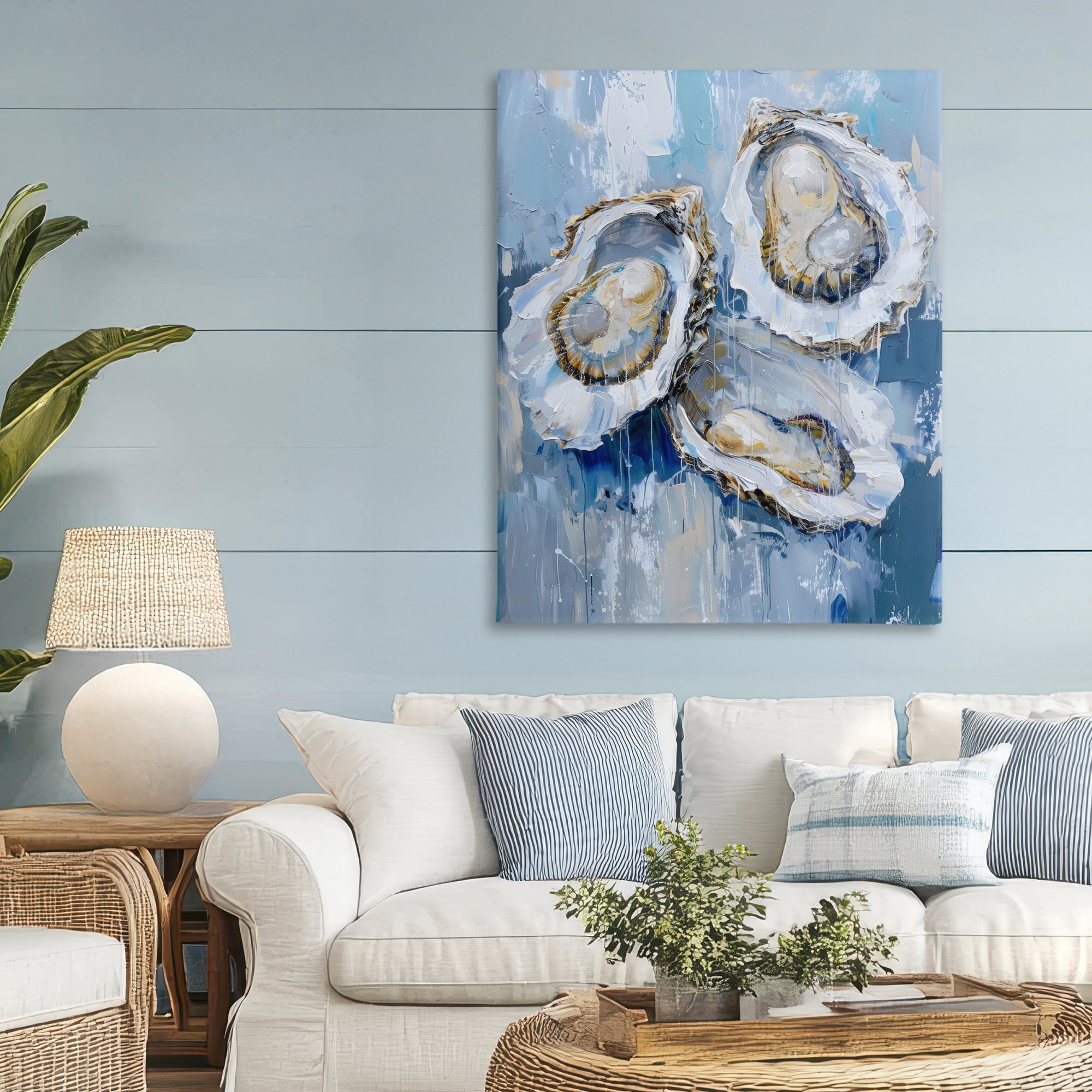 Stupell Industries Vibrant Blue Oysters Canvas Wall Art, design by Creative Studio