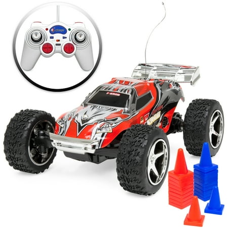 Best Choice Products 1/32 Scale Small 4WD High Speed 18 MPH Remote Control Racing Car w/ Rechargeable Battery, USB Charger, High Frequency - (Best Bmx Race Wheels)