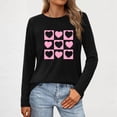 thumbnail image 5 of Womens Valentine Day Shirts Casual Heart Long Sleeve Going Out Tops Pullover Loose Spring Holiday Valentines Outfits, M Black, 5 of 5