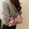 thumbnail image 4 of Taotanxi Pink#1037 Women Sparkly Sequin Clutch Purse, Glitter Evening Handbag Crossbody Bag for Party Prom Banquet, 4 of 7