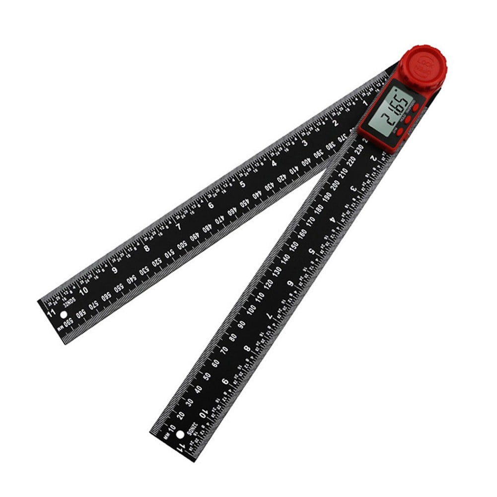 Digital Angle Finder, Angle Protractor Ruler 300mm Carbon Fiber Plastic Tools