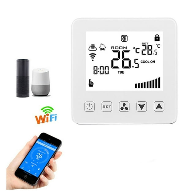 WiFi Smart Thermostat For Central Air Conditioner Fan Coil Units FCU Room Temperature Controller Cooling Heating Ventilation ,Easy to Install