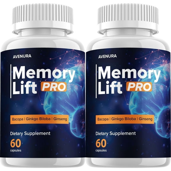 Memory Lift Pro Brain Supplement Capsules – MemoryLift Pro All Natural Memory Focus Pills, 2 Pack, 120 Capsules