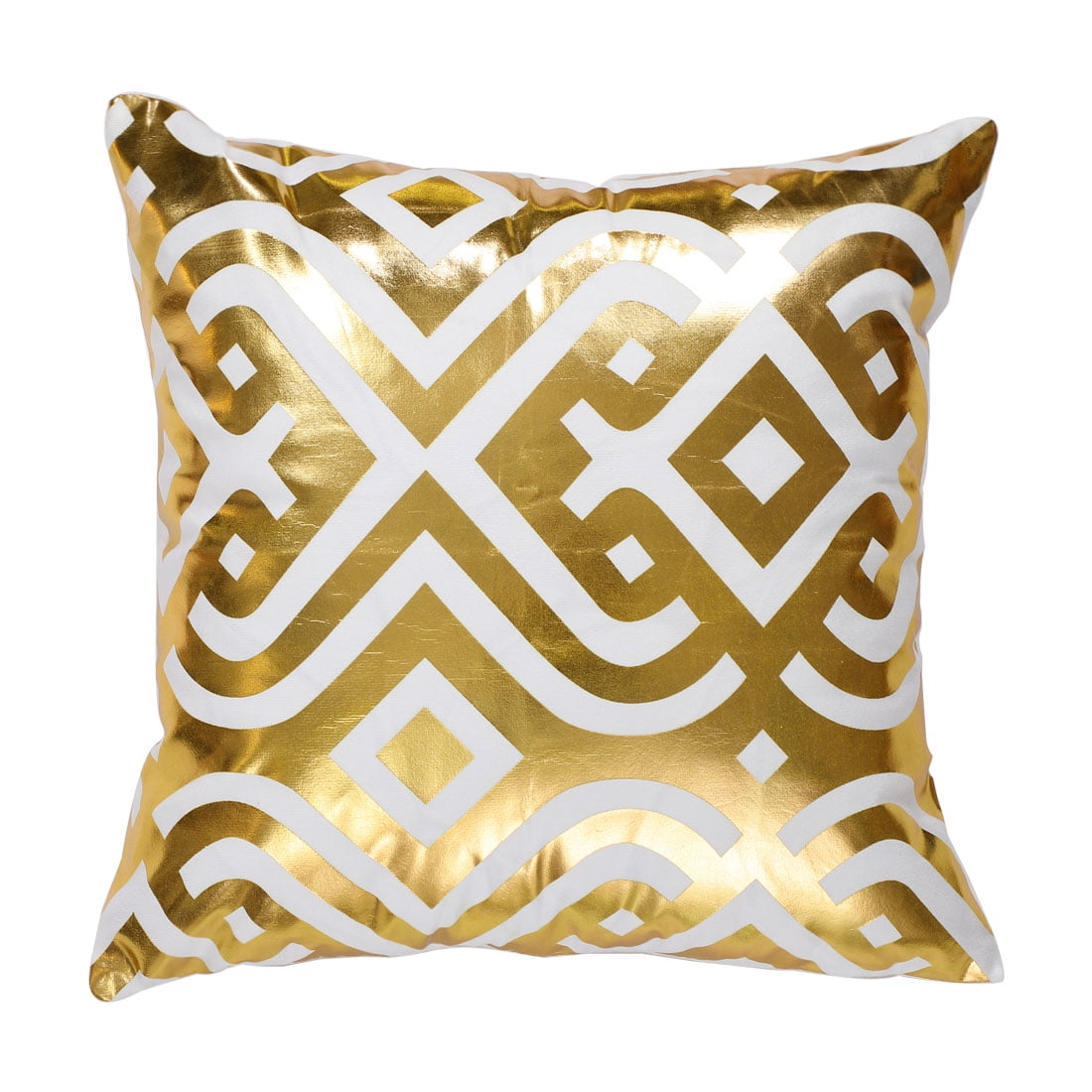 Unique Bargains Gold Foil Print Decorative Throw Pillow Cover 18" x 18