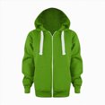 thumbnail image 2 of TOWED22 Unisex Boys Girls Fleece Jacket Lightweight Zip up Active Hoodie Hooded Sweatshirt Kids Spring Fall Jackets Coat,Green,6-7 Y, 2 of 5