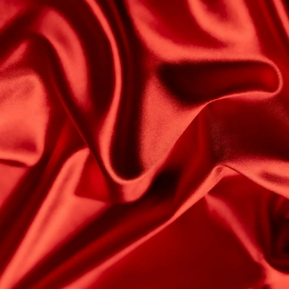 Shiny Stretch CASINO Red Satin Fabric 90/10 Polyester Spandex 60" Wide
