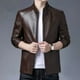 thumbnail image 1 of Chaqueta de cuero Chaqueta de cuero para hombre Abrigo casual para hombre Otoño e invierno Chaqueta de cuero para hombre, 1 of 4