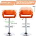 thumbnail image 5 of Wubio Adjustable Bar Stool with Hollow Back and Arms, Modern PU Leather Swivel Barstool, Airlift Counter Height Bar Chair for Kitchen Dining Room (Orange), 5 of 17