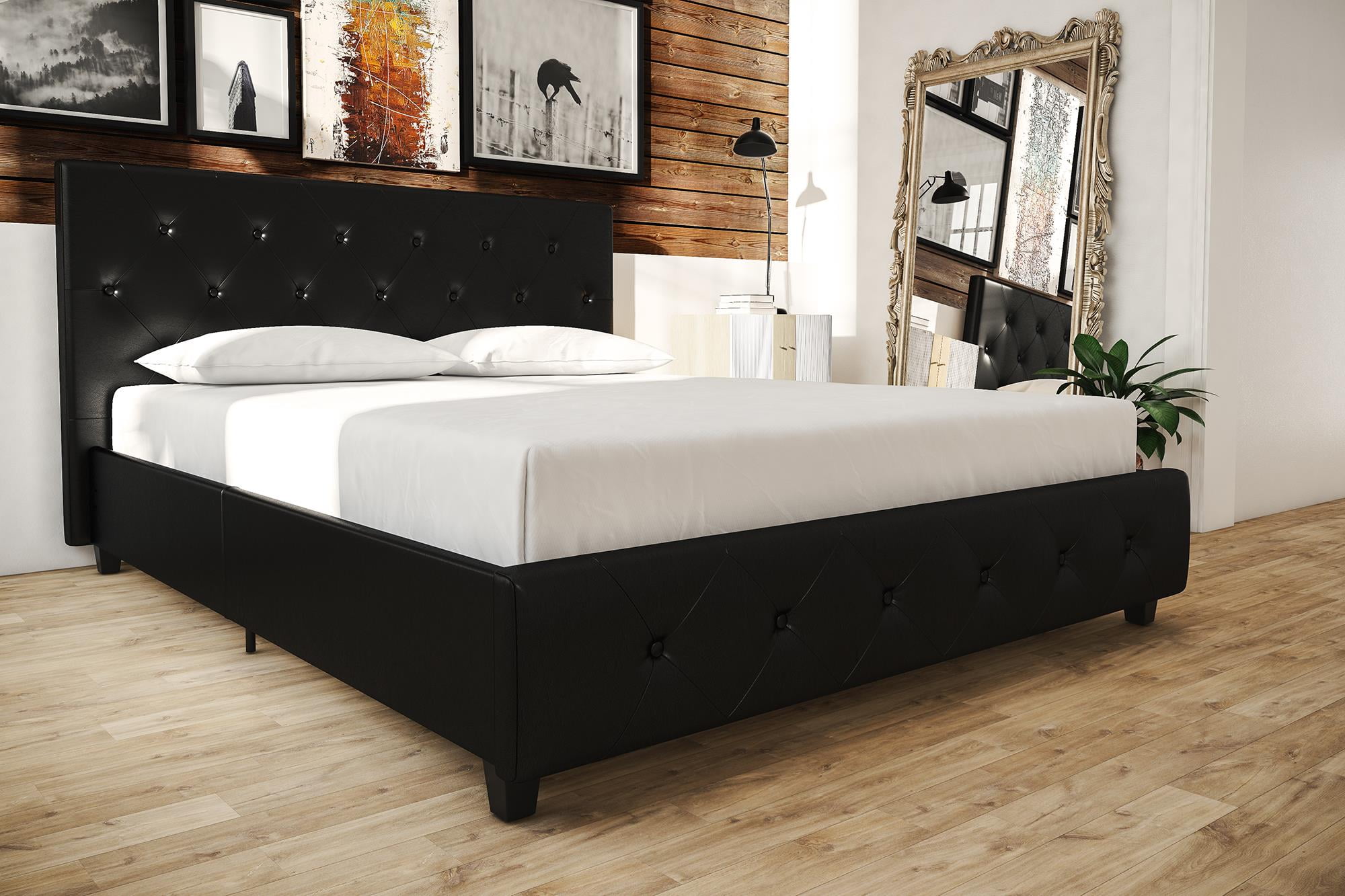 Dhp Dakota Upholstered Platform Bed Full Size Frame Black Walmart