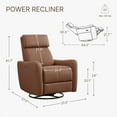 thumbnail image 5 of CHITA Power Swivel Glider Recliner for Living Room Nursing Chair Faux Leather Recliner with USB Ports, Brown, 5 of 12
