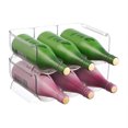 thumbnail image 3 of 2-Pack Stackable Plastic Water Bottle Organizer Racks - Space-Saving Storage Solution for Kitchen Pantry, Cabinet, Refrigerator - Holds 3 Bottles Each - Ideal for Reusable, Wine, Soda Bottles - Food, 3 of 6