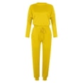 thumbnail image 3 of GZWYHT Sets for Women Long Sleeve Sets for Women Women Solid Color Long Sleeve Loose Long Pants 2 Set Lounge Sets for Women Track Suits for Women Set Yellow L, 3 of 4