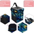 thumbnail image 2 of Peacock Feathers Foldable Car Trash Can with Lid, Leak-proof Hanging Storage Bag - Trash Can for Car, Car Garbage Can, 2 of 6