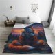 thumbnail image 5 of Fotbe Starry Sky Meditating Fox Manta de Franela Acolchonada con Estampado, Súper Suave y Esponjosa, Extra Grande para Sofá, Cama, Uso Todo el Año-80"x60", 5 of 7