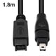 thumbnail image 2 of 1394 Firewire 800 To 400 Firewire Firewire 9 To 4 Data Cable 1394 Cable 1.8 Meters Black, 2 of 5