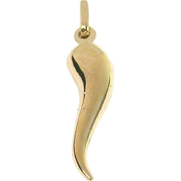 14K Yellow Gold Italian Horn Charm