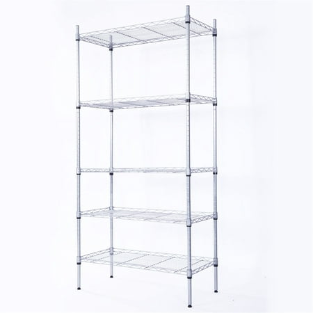 

Clearance! 5 Tier Adjustable Storage Shelf Metal Storage Rack Wire Shelving Unit Storage Shelves Metal 660Lbs Capacity for Pantry Closet Kitchen Laundry Silver