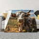 thumbnail image 1 of Balery Countryside Flower Cow Manta de Franela con Dibujo, Lujo Ultra Suave y Cálido, Antipelusa y Resistente a las Arrugas para Cama, Sofá, Camping -50"x40", 1 of 6