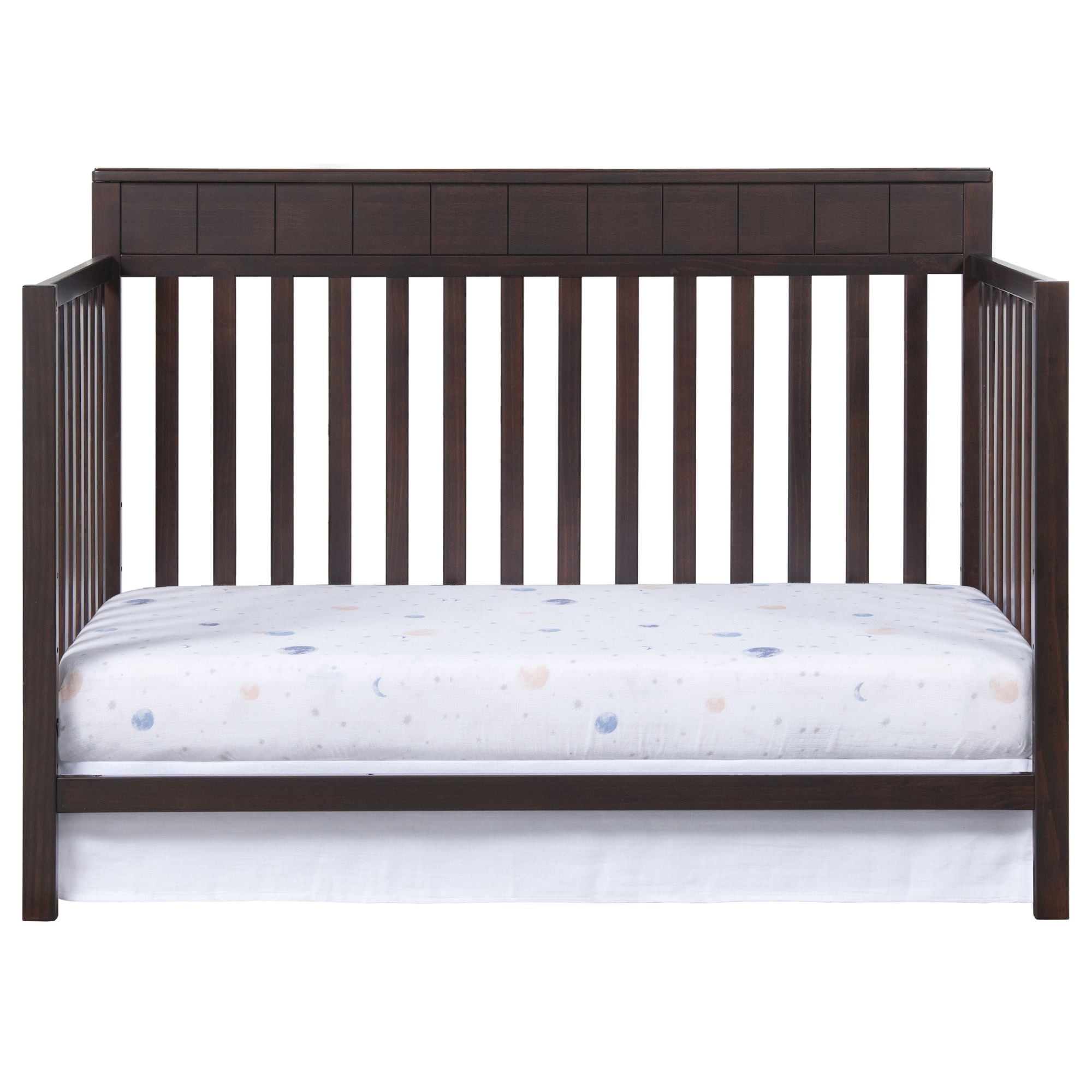 Oxford Baby Logan 4-in-1 Convertible Crib, Espresso Brown, GREENGUARD Gold Certified, Wooden Crib