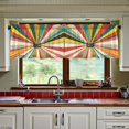 thumbnail image 3 of Yayeee Kitchen Curtains Tier Set of 2 Light Filtering 57"x24" Over Sink Window Panels, Colorful Cat, 3 of 7