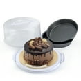 thumbnail image 3 of Mainstays 12-inch Clear Cake Carrier with 2 Pack 9-inch Gray Round Pans, Carbon Steel, 3 of 8