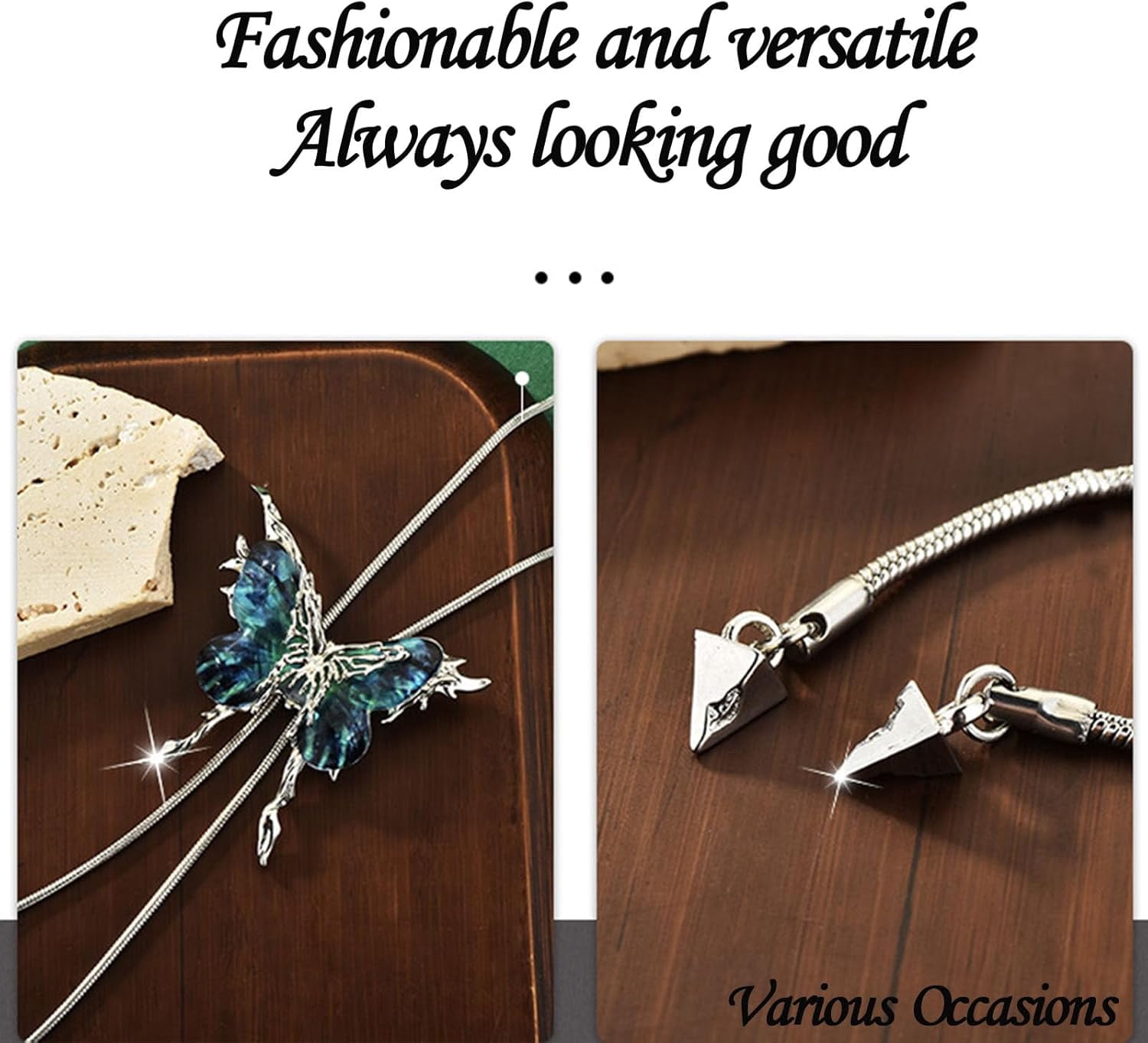Exquisite Gothic Butterfly Necklace – 6 Interchangeable Charms, Handcrafted Butterfly Necklace, Adjustable Chain, Unique Vintage Jewelry Gift