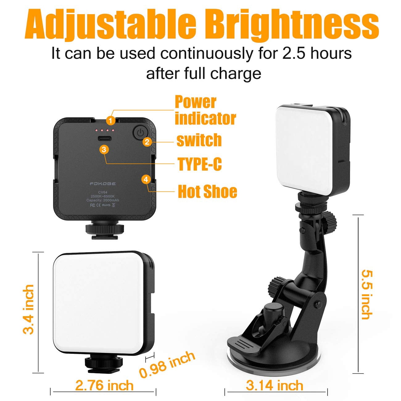 Video Conference Lighting Kit, Webcam Lighting for Remote Working/Zoom Calls, Zoom Lighting/Live Streaming, Self Broadcasting, for Laptop/Computer with Upgrade Suction Cup