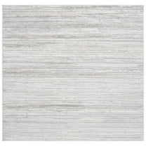 SAFAVIEH Hanna Trinity Striped Area Rug, Ivory/Light Grey, 6'7" x 6'7" Square