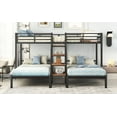 thumbnail image 6 of CoSoTower Metal Twin over Twin & Twin Bunk Bed, Triple Bunk Bed with Storage Shelves Staircase, Black, 6 of 9