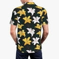 thumbnail image 4 of Balery Lilies Flowers Printed Men’s Short Sleeve Polo Shirt, Midweight Men's Shirt,Golf Polo shirts -Medium, 4 of 9