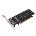 thumbnail image 1 of Tarjeta de expansión de matriz 4x32Gbps PCB NVMEx4 SSD 4 puertos PCIE X16 a tarjeta de expansión M2 M KEY para oficina ANGGREK Otros, 1 of 8
