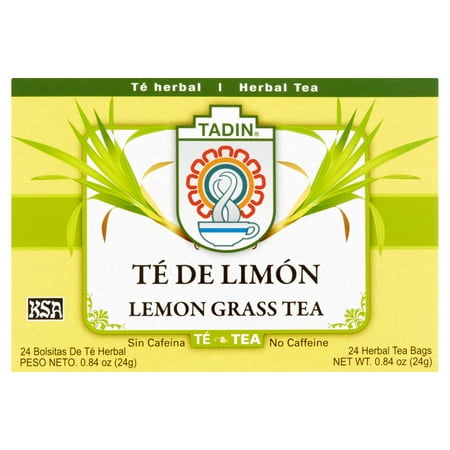 (4 Boxes) Tadin Herb & Tea Co. Lemongrass Herbal Tea, Caffeine Free, 24 Tea