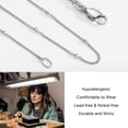 thumbnail image 5 of Turandoss S925 Sterling Silver Chain Necklace for Women 14K White Gold Plated Satellite Bead Chain Choker Dainty Italian Quality Sturdy Hypoallergenic Necklace 14-24 inch Jewelry Gifts for Men Women, 5 of 8