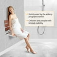 thumbnail image 4 of Folding Shower Seat Wall Mounted - Teak Wood Shower Bench with 316 Stainless Steel, Foldable Shower Chair, 450 lbs Capacity, Ideal for Small Spaces, Home Care Shower Stool, 4 of 7