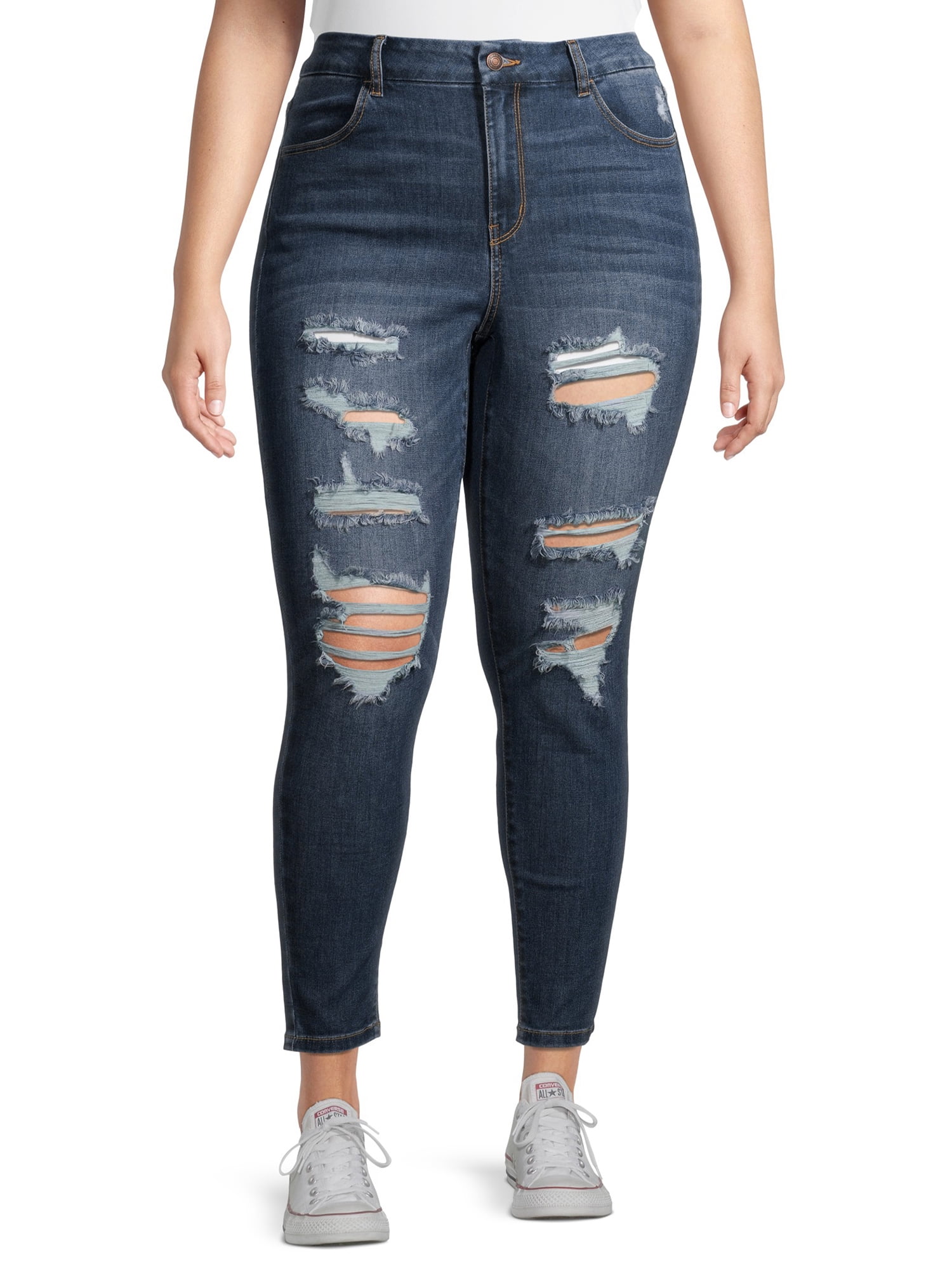 Wax Jean Juniors' Plus Size Sustainable Repreve Stretch Denim Skinny