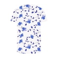 thumbnail image 5 of Birdeem Blouse à Manches Courtes en Dentelle Imprimée Mode pour Femmes Col en V Hauts Décontractés, 5 of 5