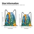 thumbnail image 2 of Xecao Bright Paper Cactus Scene Pattern Sports Drawstring Backpack - String Swim Gym Bag with Wet Proof Pocket for Women&Men-Medium, 2 of 6